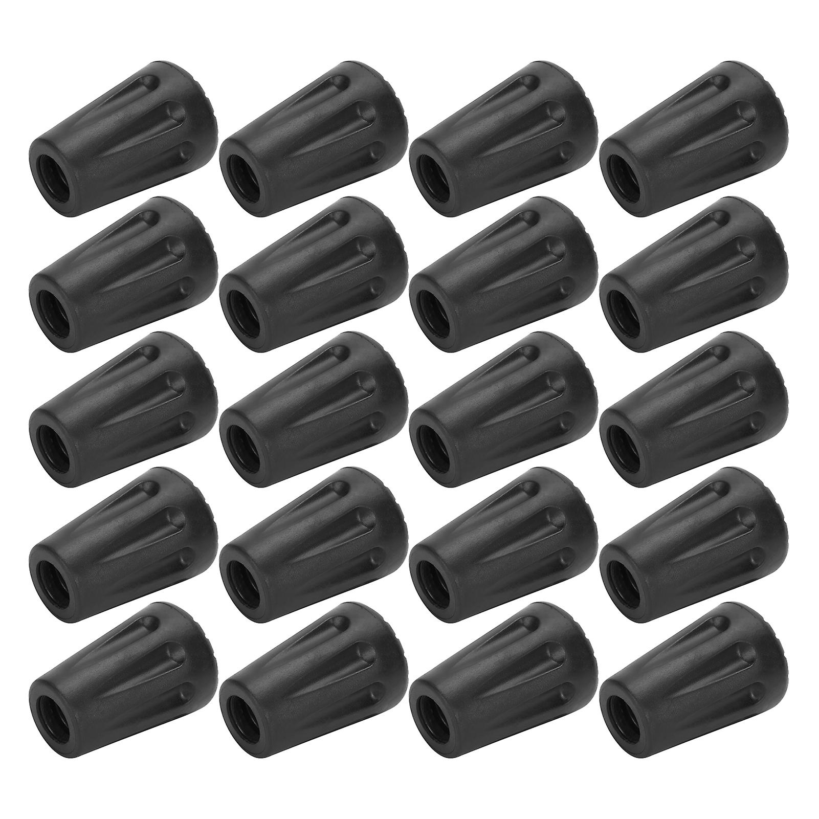 20pcs/Pack Heavy Duty Rubber Walking Stick Tips Walking Stick Ferrule Protectors Cane End Tips