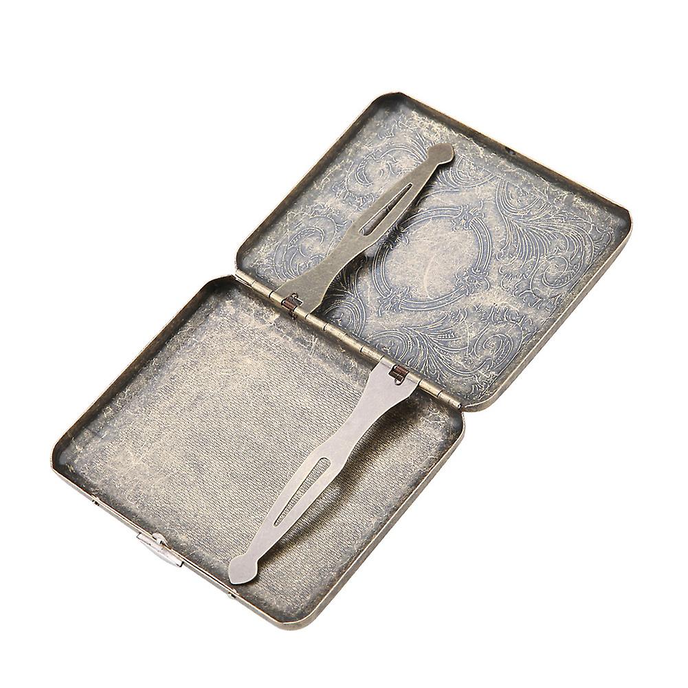 Retro Bronze Metal Cigarette Case, Double Sided, for 20 Cigarettes (No. 4)