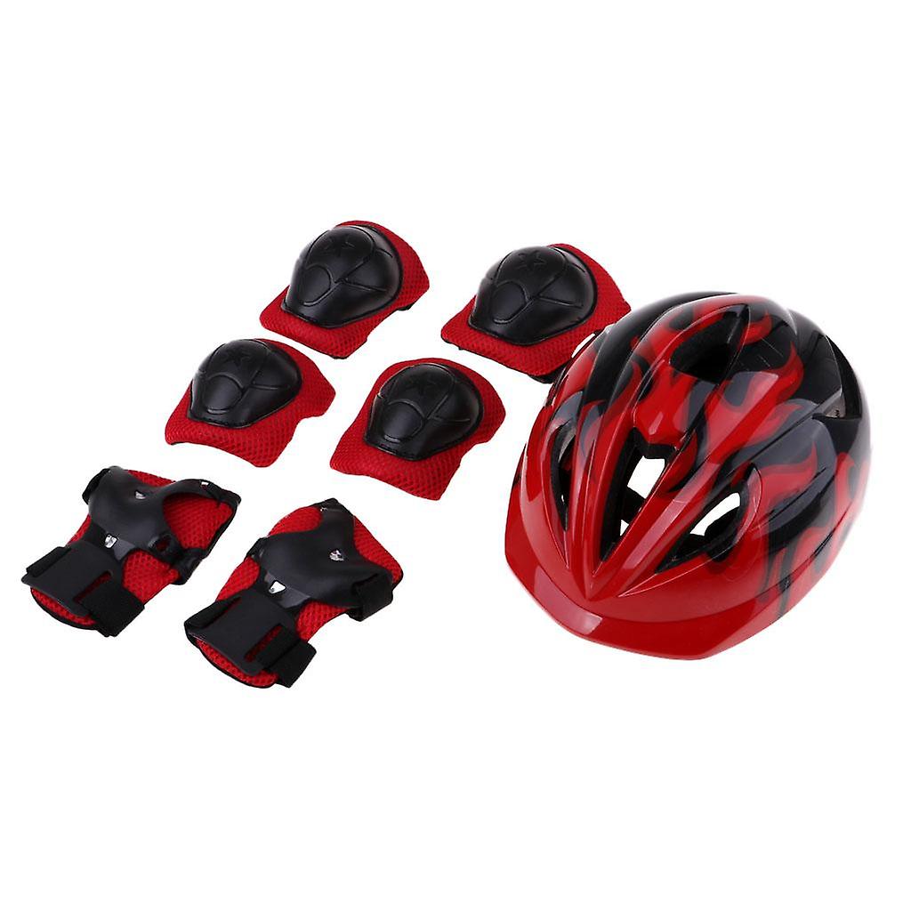 Pojat Tytöt Lasten suojakypärä Polvikyynär- ja rannesuojat Setti S Blue