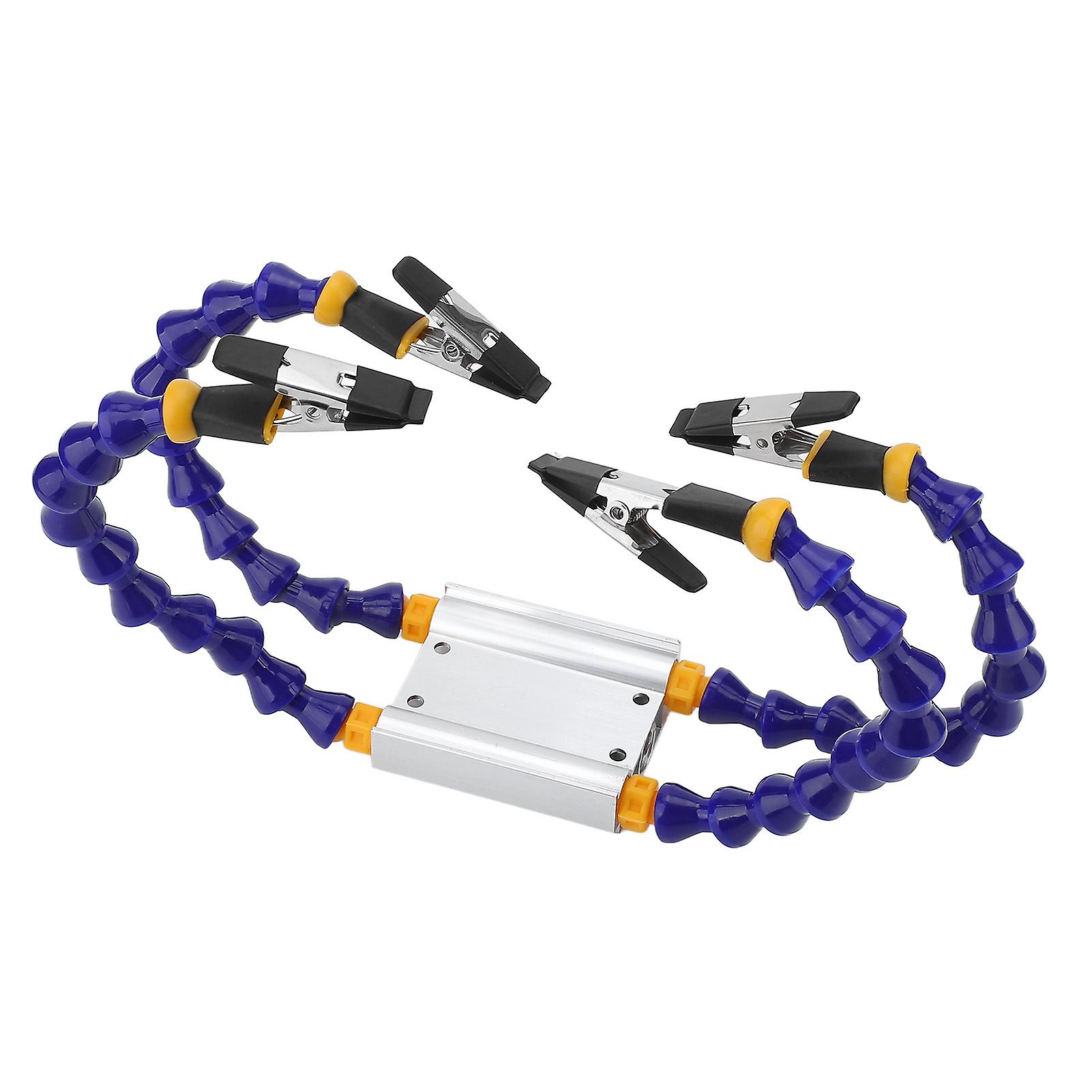 Helping Hands Soldering Tool with Flexible ABS Arms and Aluminum Alloy Base, Third Hand Holder with Removable Rubber Covers 4PCS