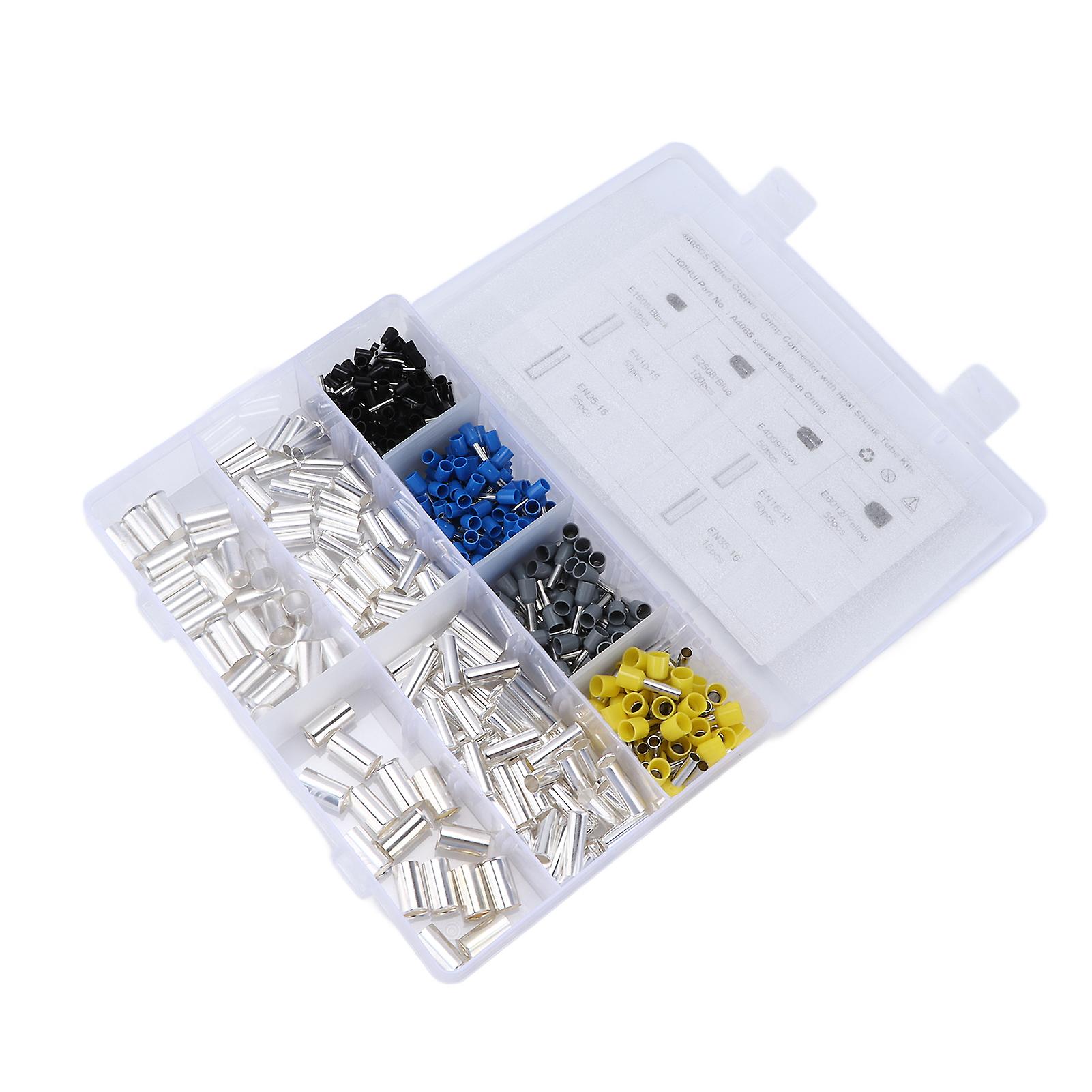 440pcs Wire Ferrules Kit EN End 8‑Specifications Pin Cord Crimp Terminal Connector Sleeves Universal for Car