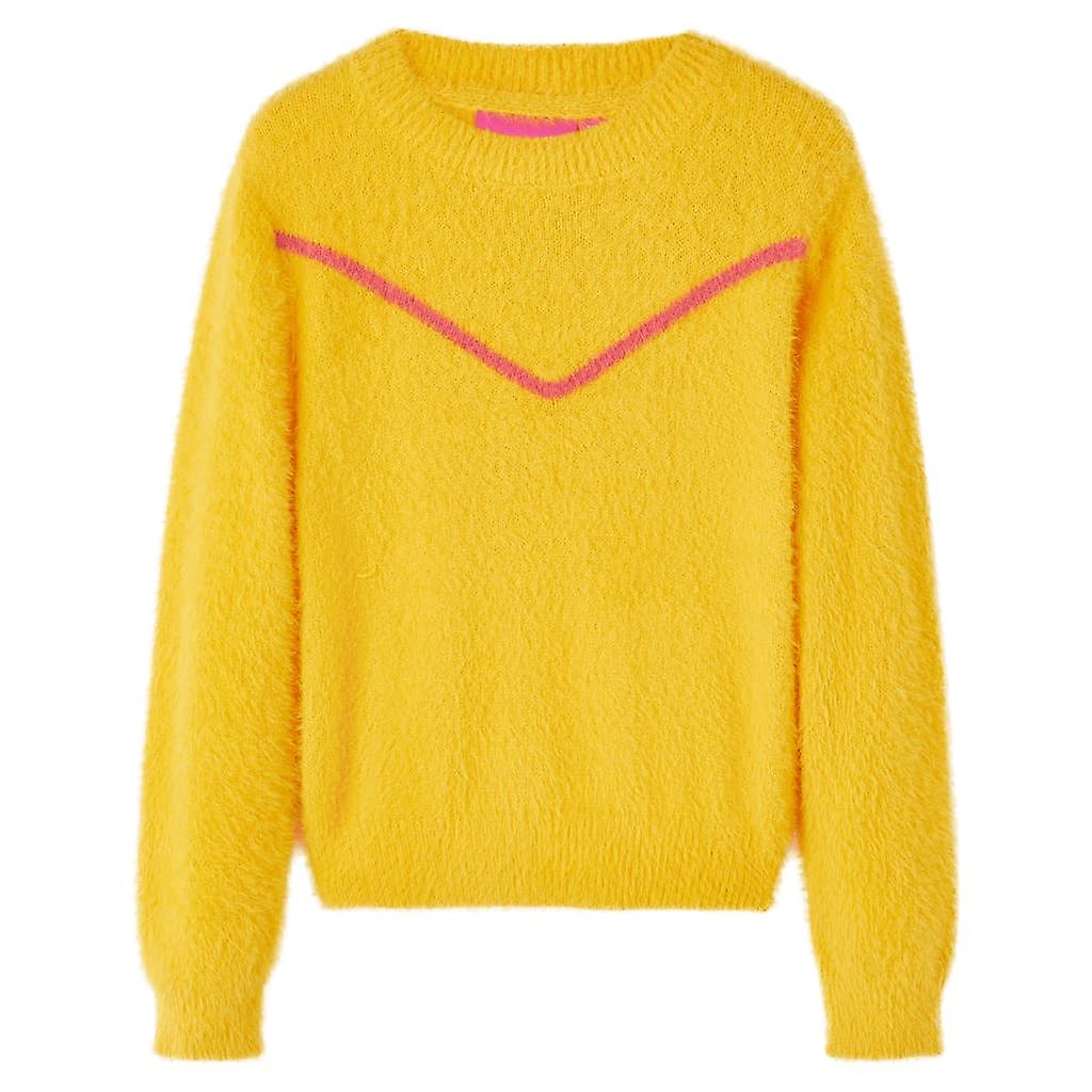 Kinderpullover Gestrickt Dunkles Ocker 140, SKU: 14762