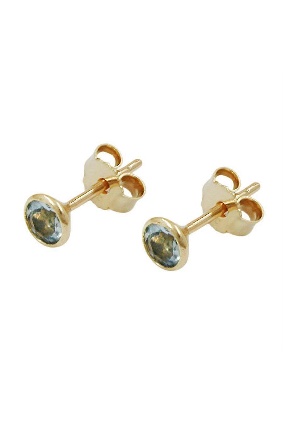 Stud Earrings Aqua 4mm 8k Gold - Gl431073