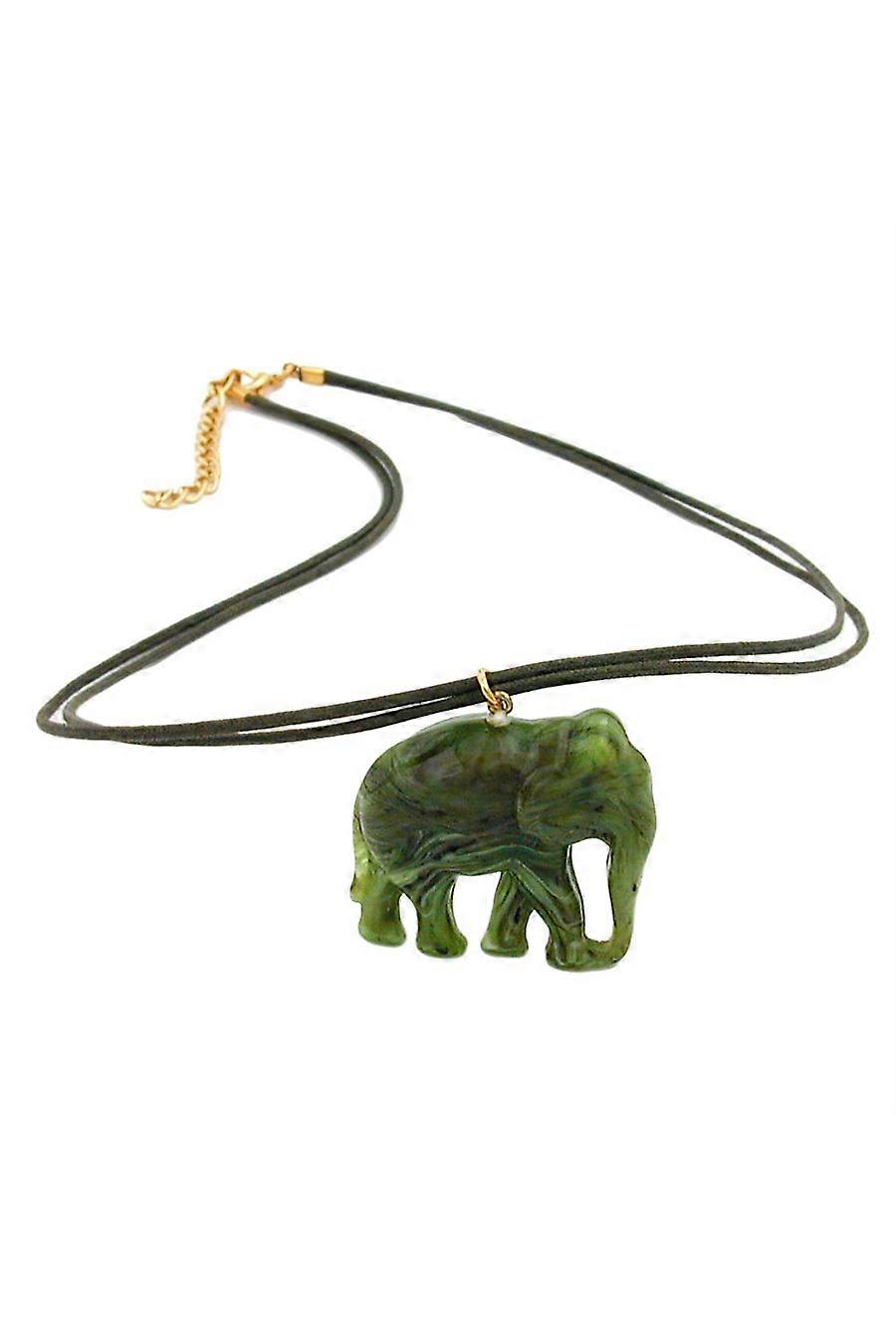 Necklace Elephant Green/ Olive - Gl02205