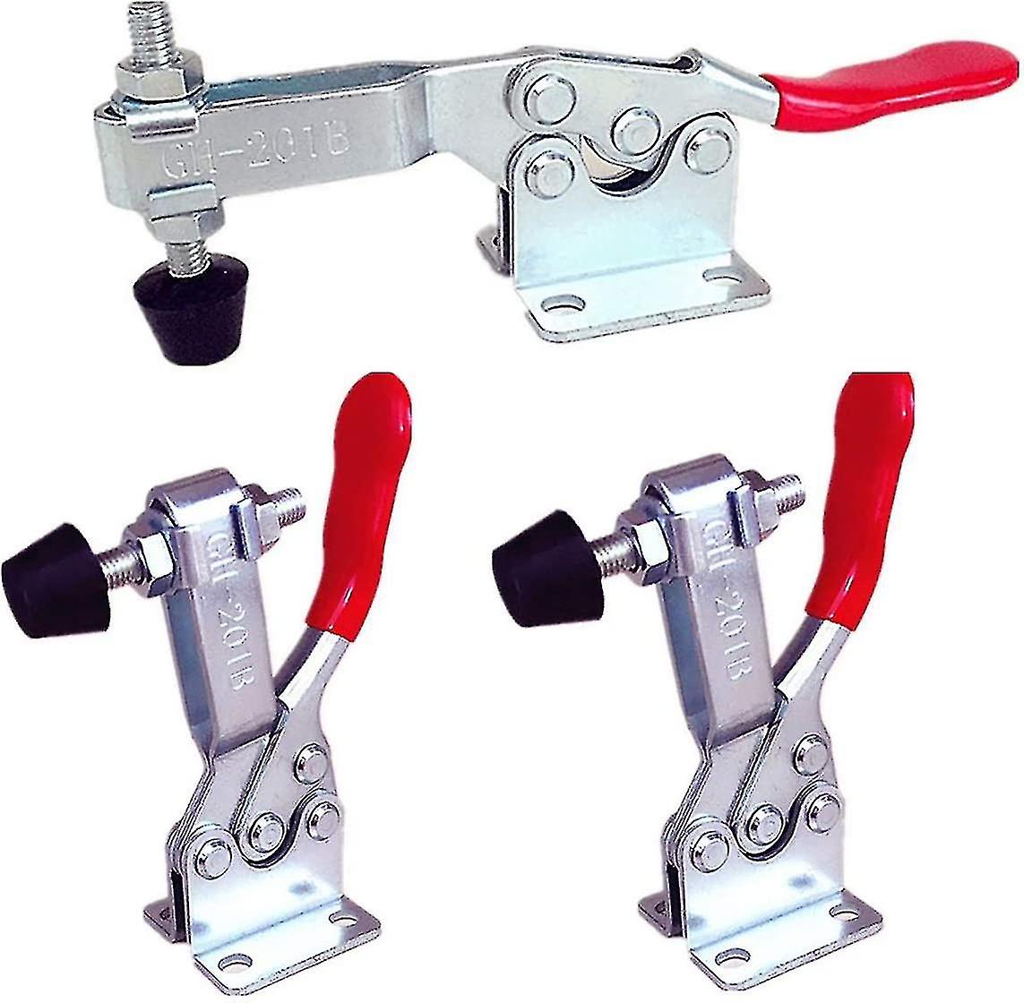 3-Piece Horizontal Metal Toggle Clamp Set with Quick Release Bar