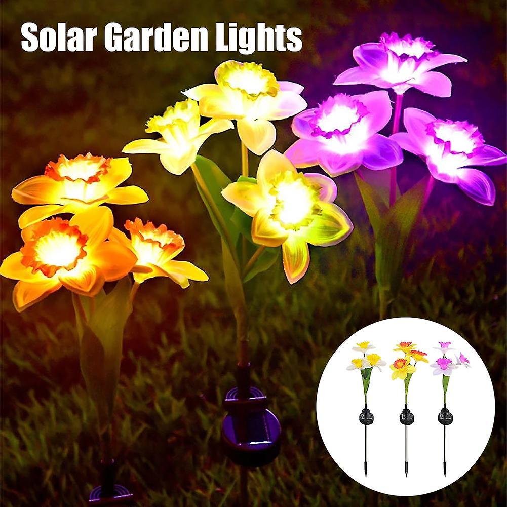 Solar LED Lighted Daffodil Decorative Garden Stakes LED Artificial Sprite Light