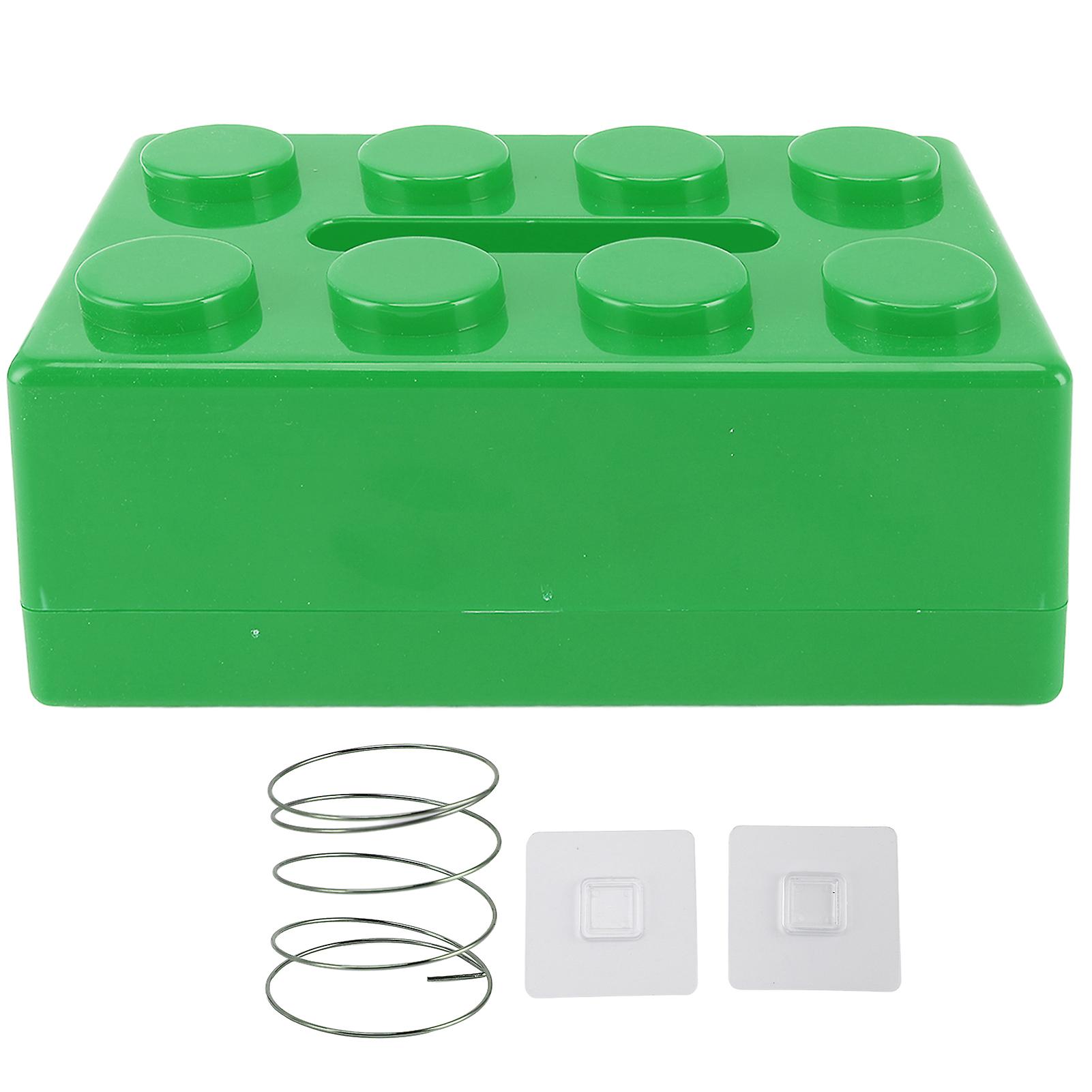 Decorative Tissue Box Spring Loaded Ample Capacity Stylish Tissue Holder Box for Napkin Facial Tissue Green