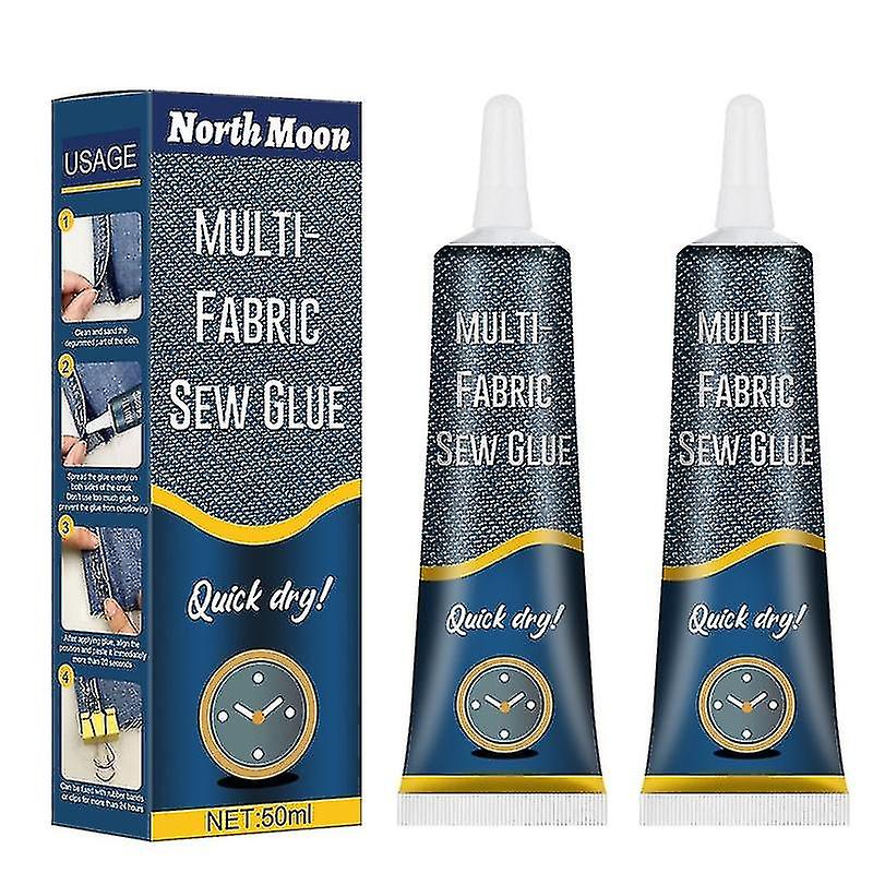 2x 50 مل خياطة الغراء السائل الترابط إصلاح للملابس الدنيم النسيج أداة الجلود - شنغ