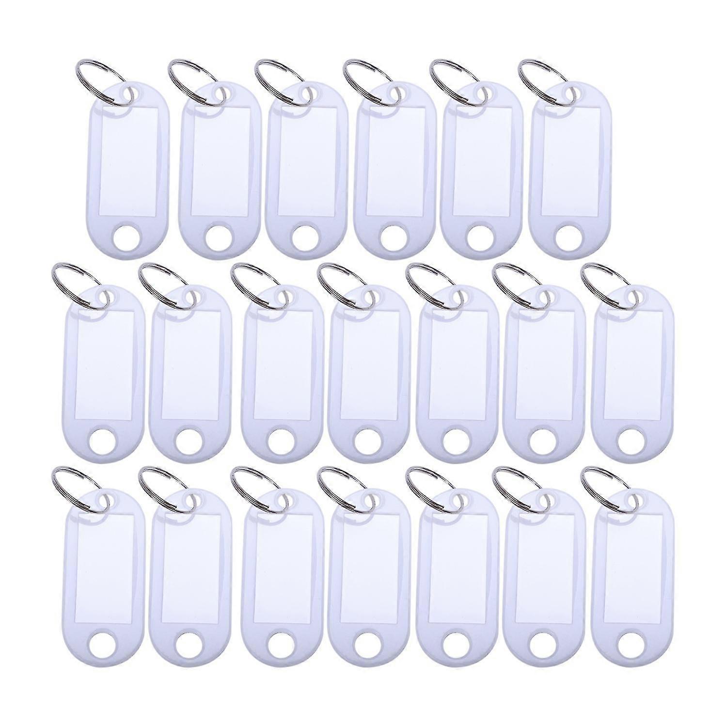 White Portable Plastic Key Fob Key Tag Id Labels 20 Pieces
