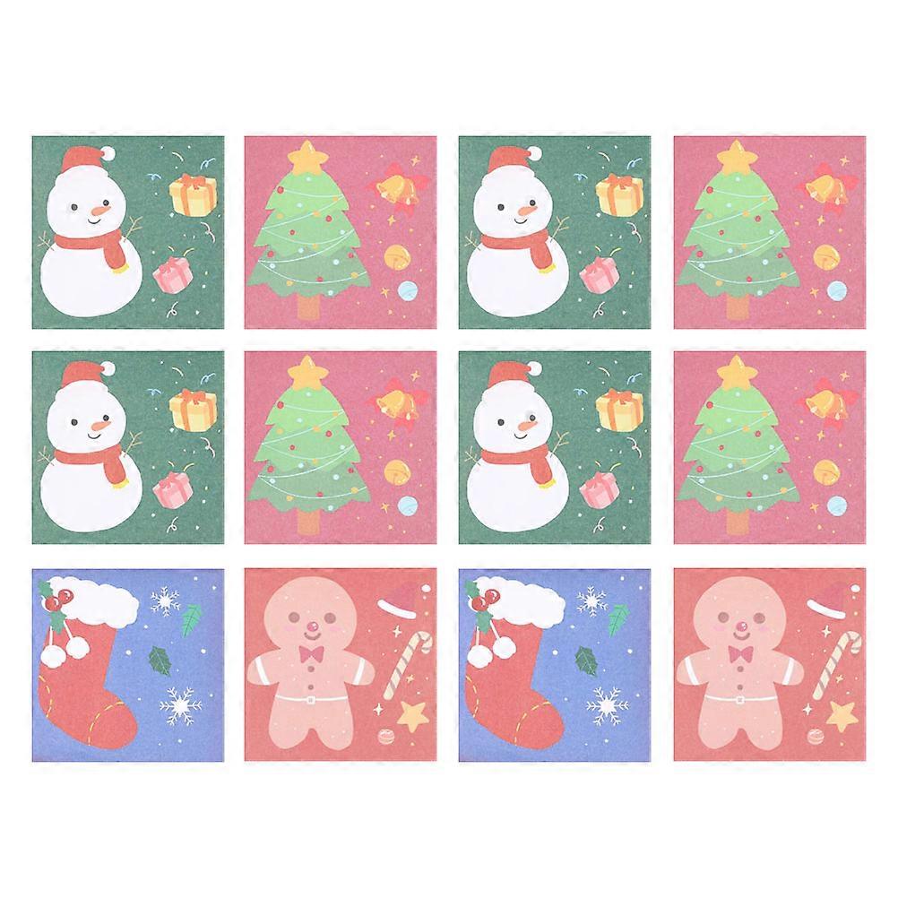 12 Pcs Gift Stickers Holiday Memo Notes Sticky Page Markers Snowman List Notepads