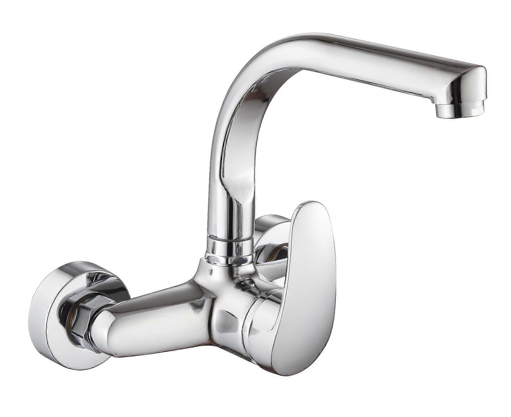 Wall-mounted Kitchen Sink Mixer, Single Lever Kitchen Tap, M16357, Silver