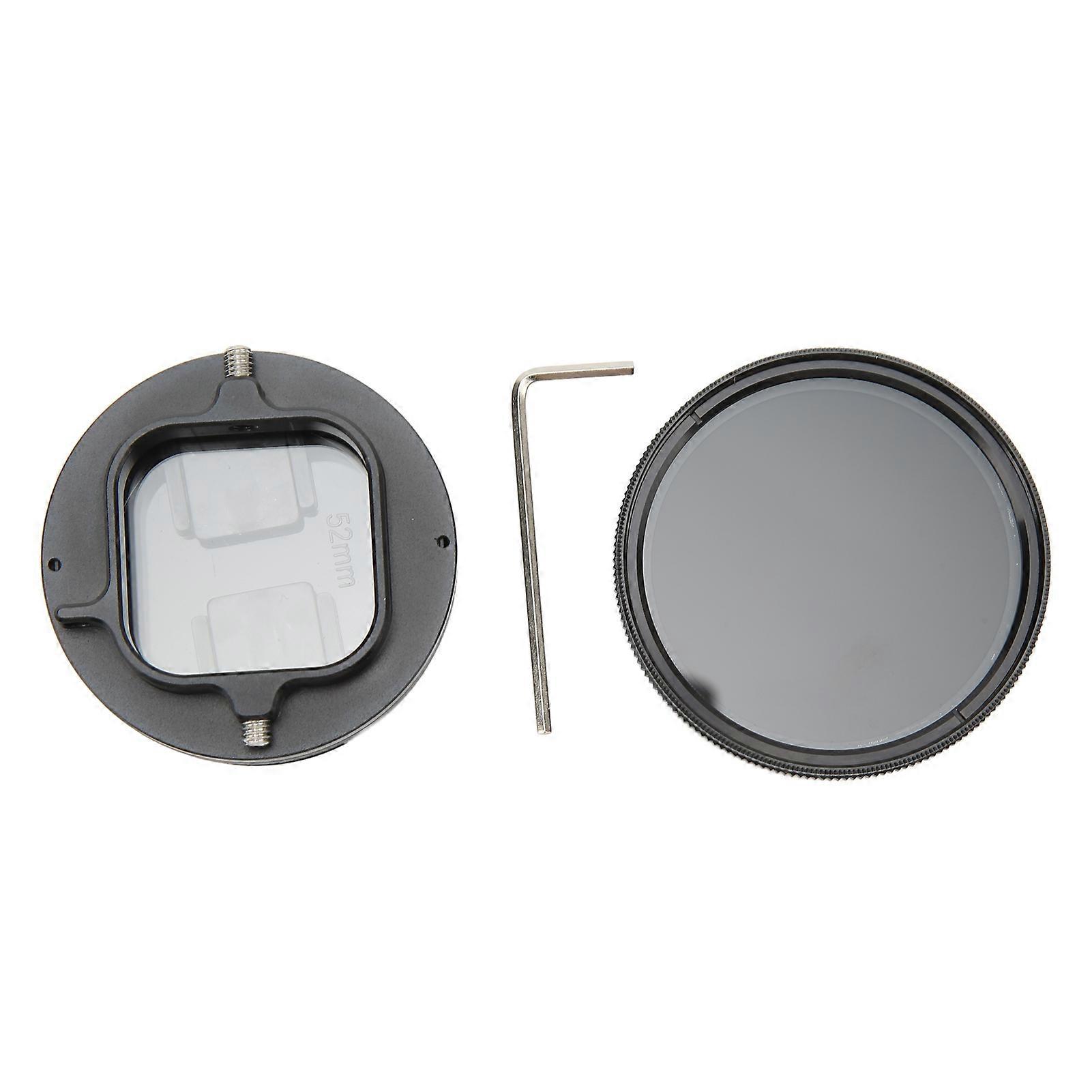 Variable Nd Lens Filter Set Uv Resistant Dustproof 52mm Variable Neutral Density Filter For Hero11 Black