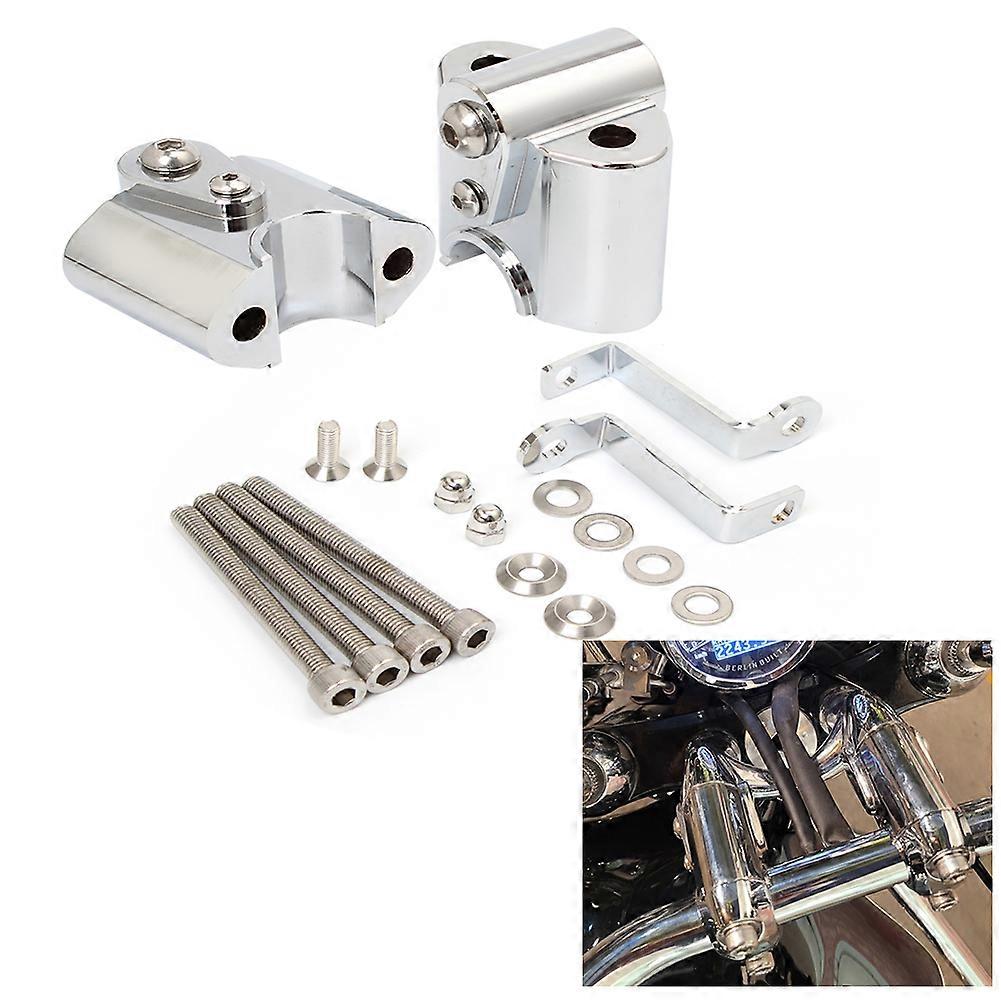 Motorcycle Chrome Aluminum Handlebar Riser Bar Mount Handle Clamp Mounting Lift Clamp Adapters For BMW R18 2020-2022 2023