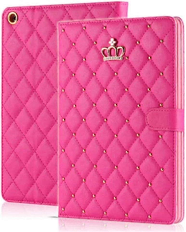Ipad 10.2 2021/2020/2019 9e/8e/7e case, kroonontwerp bling diamant leuke elegante pu lederen smart auto slaap / wake kickstand schokbestendige case voor appl