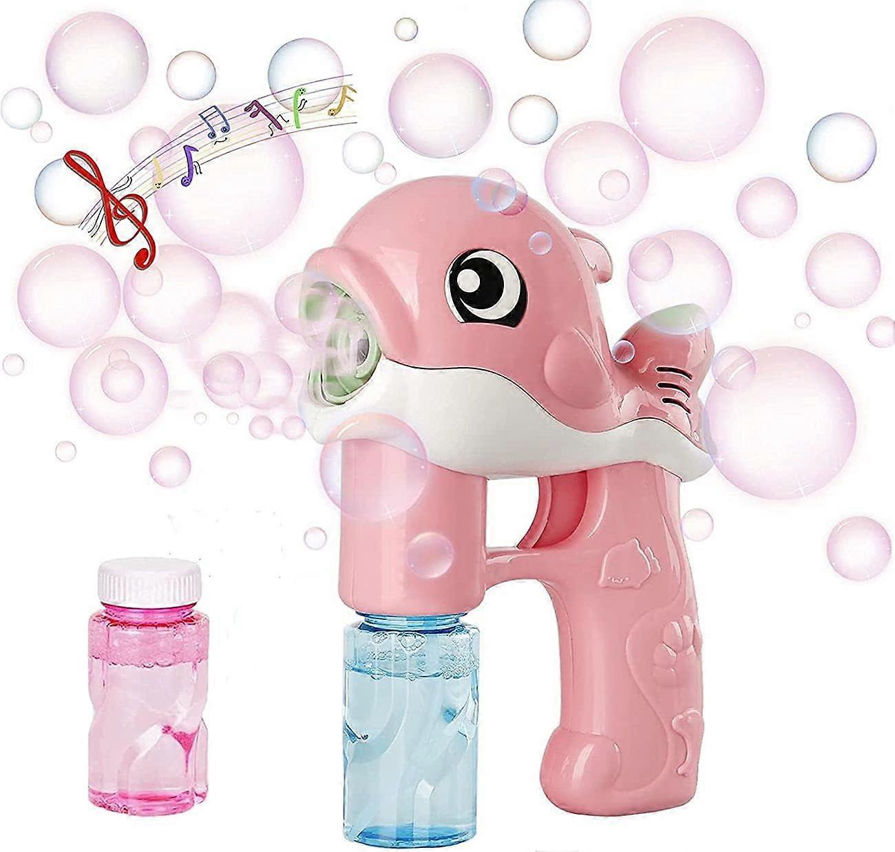 Bubble Machine, Automatic Bubble Machine With Music & Light, Soap Bubble Machines With 2 Soap Bubble Liquidkid Soap Bubble Blower For Outdoor Party (P