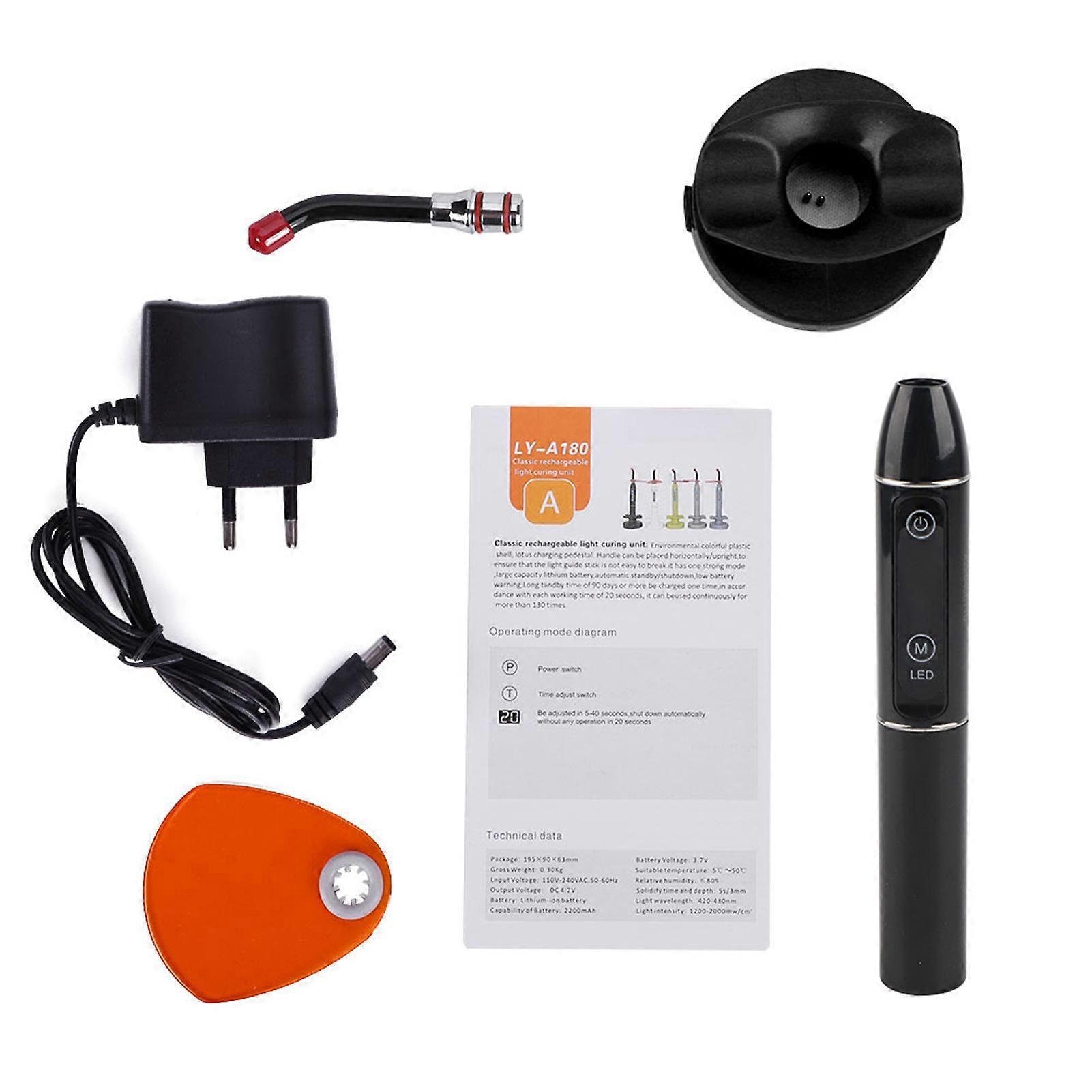 Wireless Cordless LED Dental Curing Machine Light Lamp Black EU Plug 110V-240V