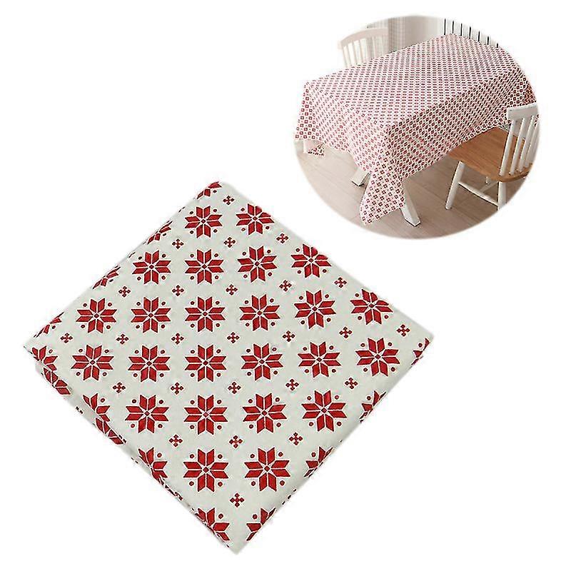 Rectangular Holiday Table Cloth Flower Patterned Xmas Tablecloths For Dining Tables 45x70cm (Red)