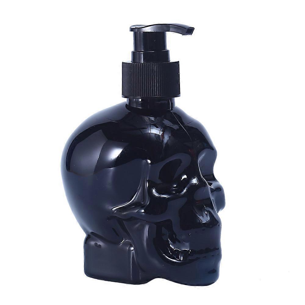 Skull Head Liquid Bottle Refillable Multipurpose Press Soap Dispenser Creative Ornament For1pcs-Black