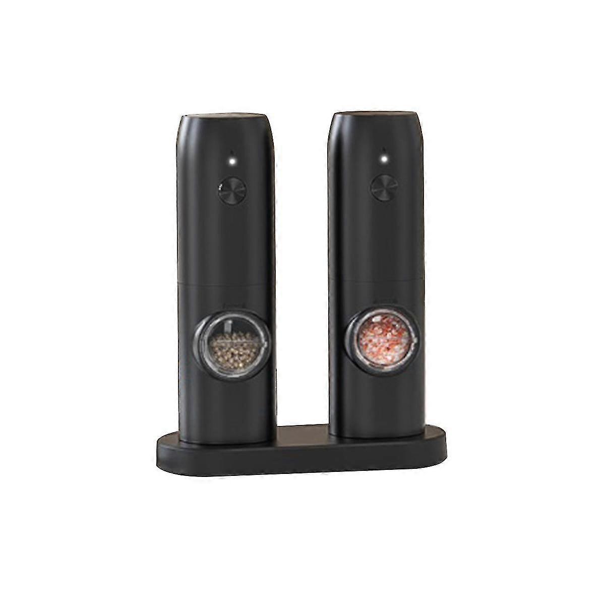 Electric Salt And Pepper Grinder Set - Usb Rechargeable Base Refillable Spice Automatic Saltpepper
