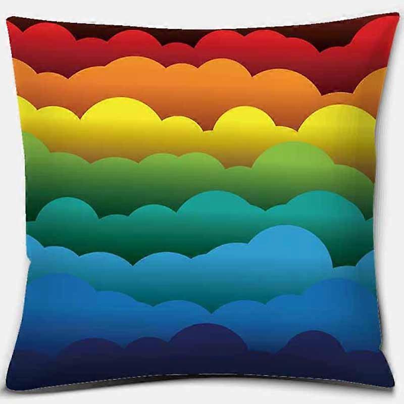 Fronha quadrada com impressão arco-íris Decoração de casa Capa de almofada de sofá de carro Design 500jpjcjh
