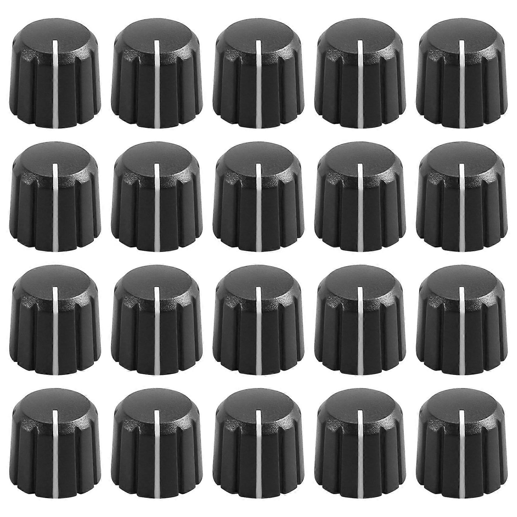 20Pcs 15X13.5mm Plastic Potentiometer Rotary Knob for 6mm Diameter D Type Shaft Guitar Volume Knob.