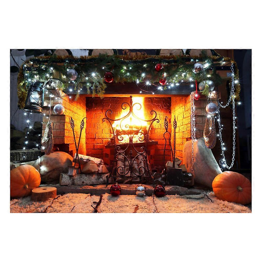 Fireplace Backdrop Photo Background Photobooth Backdrop Xmas Backdrop Christmas Photo Backdrop