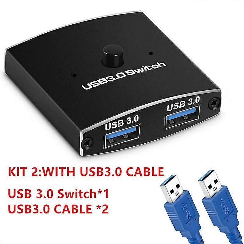 USB 30 Switch Selector KVM Switch 5Gbps 2 in 1 Out USB Switch USB 30 Two-Way Sharer for Printer Keyboard Mouse Sharing