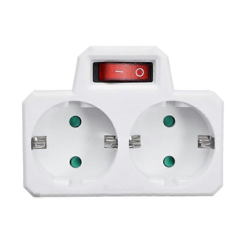 250V 16A EU Standard Plug Double Socket Conversion Socket with Outlet Switch Plug Q84D