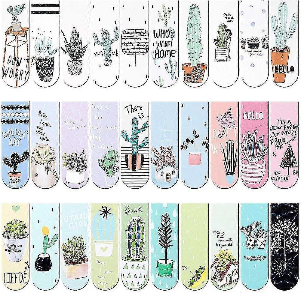 30 Pcs Magnet Magnetic Bookmarks Cute Magnet Page Markers Page Clips Bookmarksrandom Style