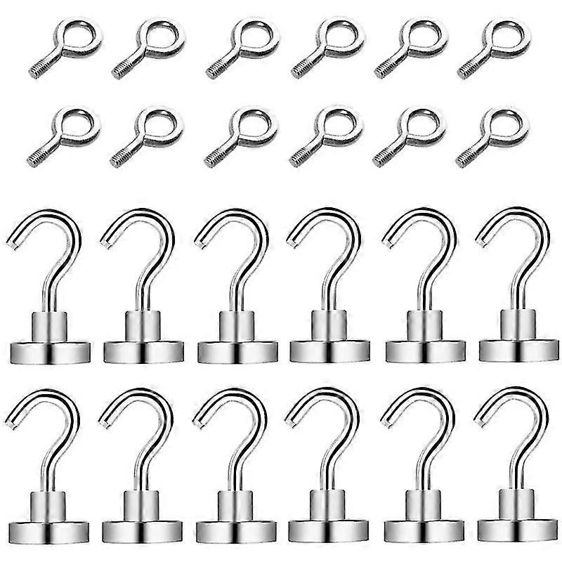 24 Pcs Magnetic Hook Magnetic Ring Hook Dstainless Steel Hooks Strong Hooks