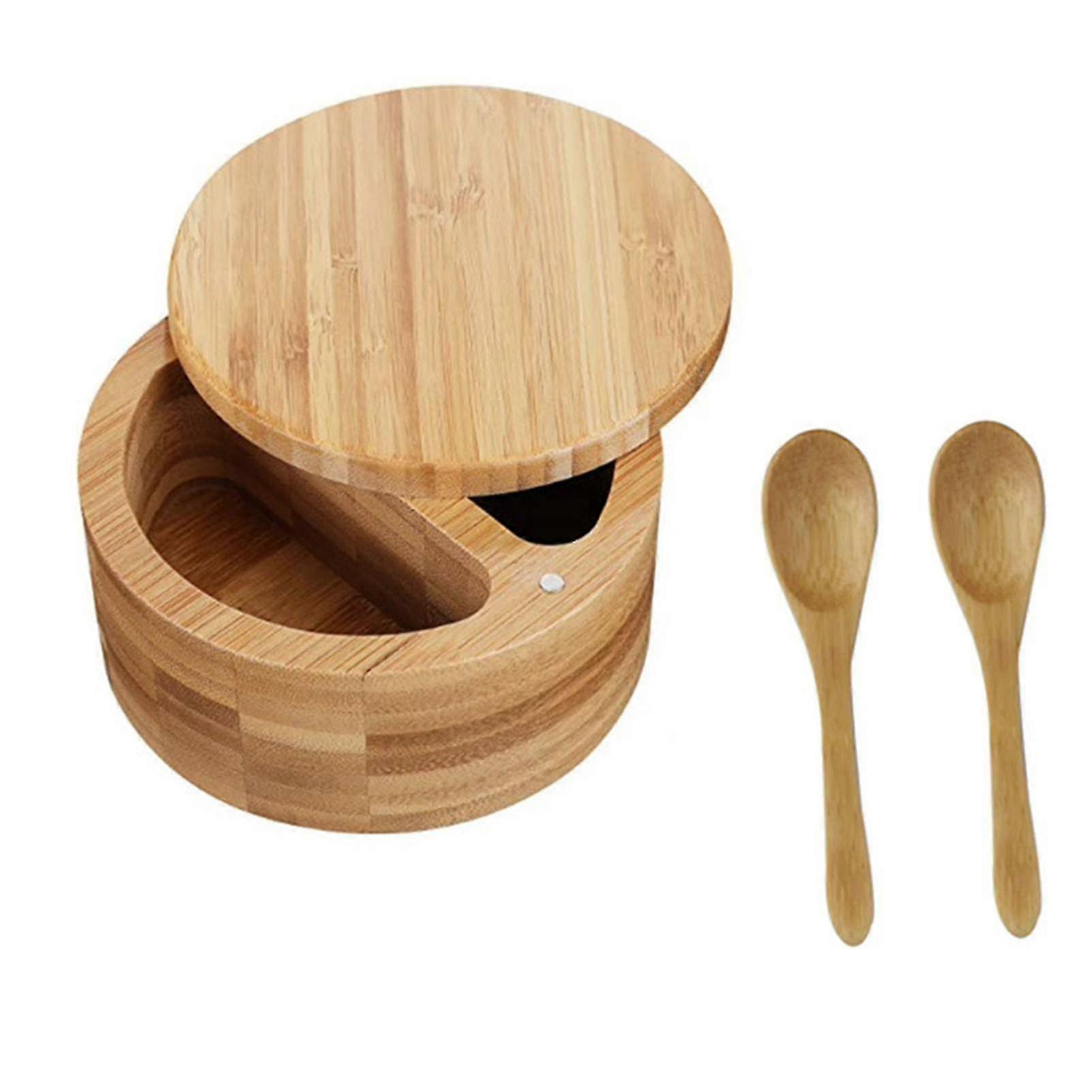 2-in-1 Round Double Grid Salt And Pepper Container Split Spice Box Salt And Pepper Box With Magnetic