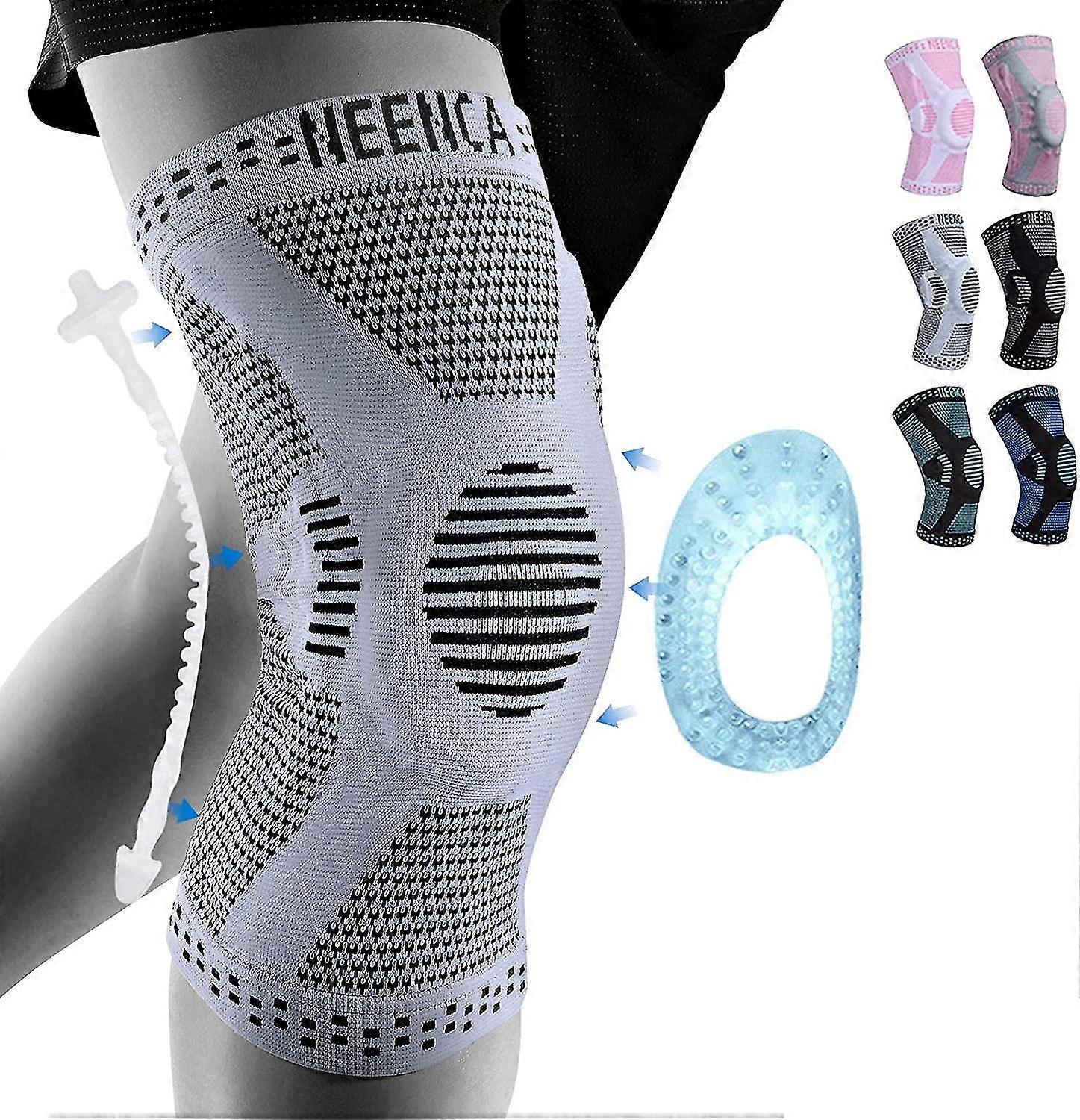 Professional Knee Brace,knee Compression Sleeve Support Compatible With Men Women With Patella Gel Pads & Side Stabilizers,medical Grade Knee Pads Com