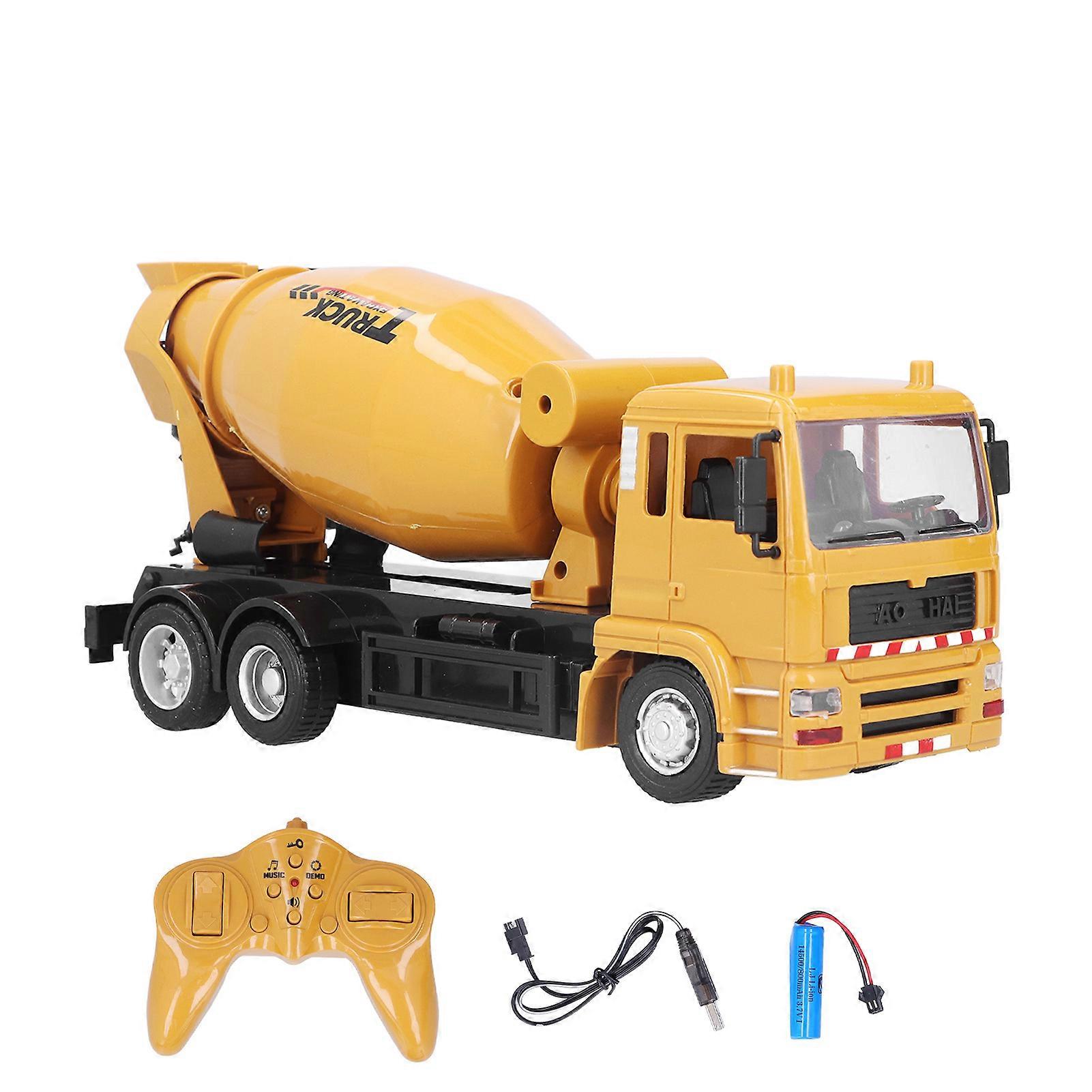Simulation Remote Control Mixer Truck Toy Music Light Flashing 8 Channels Automatic Demonstration Rotable Mixing Drum