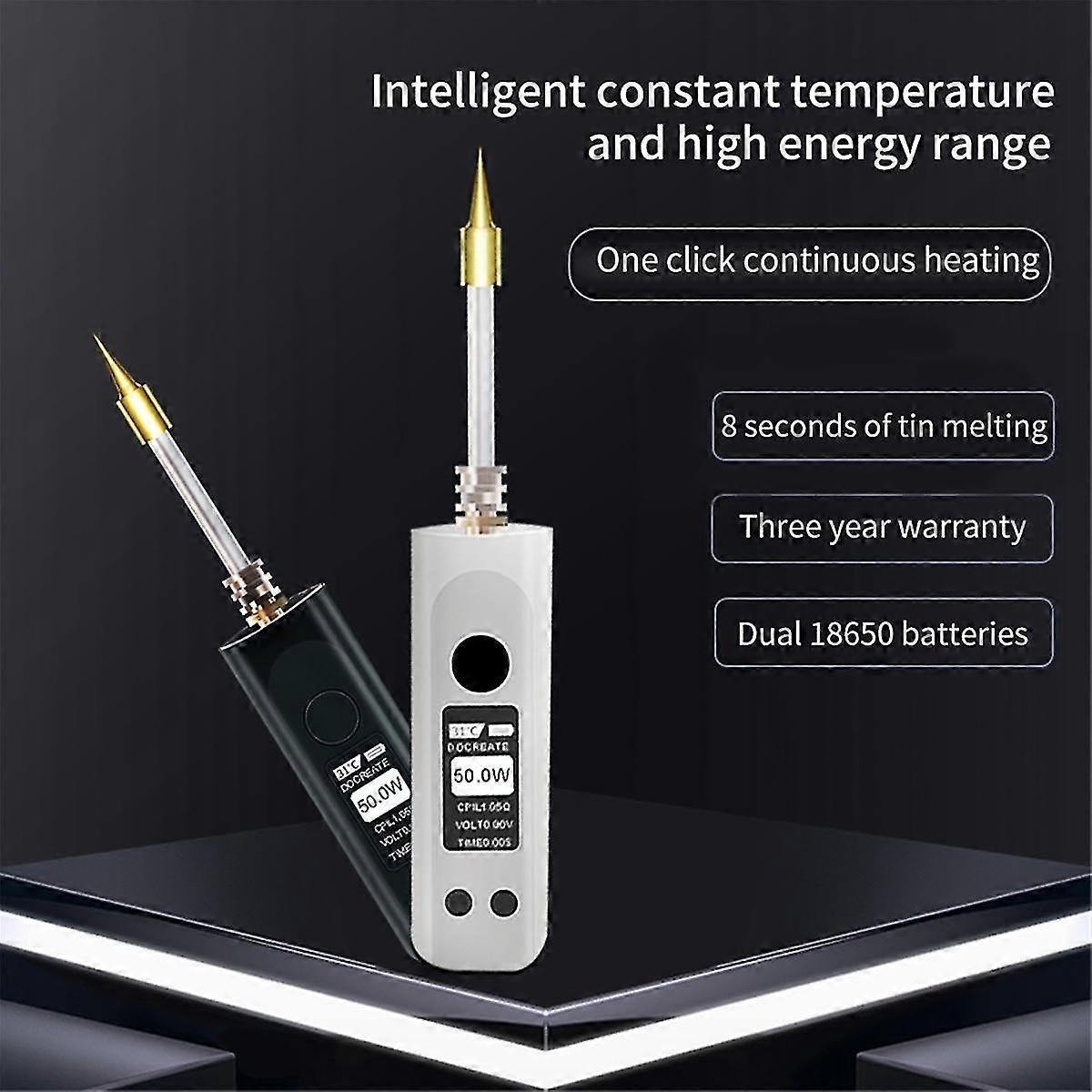 50W Cordless Intelligent Soldering Iron Endothermic Constant Temperature Fast High Power Tip Soldering Tools White