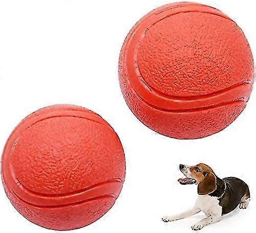 2 Pack Solid Rubber Dog Balls, Dog's Solid Rubber Bouncy Ball Bite Resistant Dog Bouncy Ball Dog Training Ball