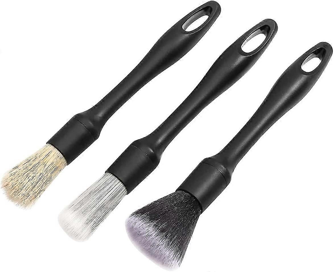 3 Piece Car Detail Brush Set Soft Car Detail Brush Kit Interchangeable Car Detail Cleaning Tools In Different Sizes Reusable Car Detail Brush For Car