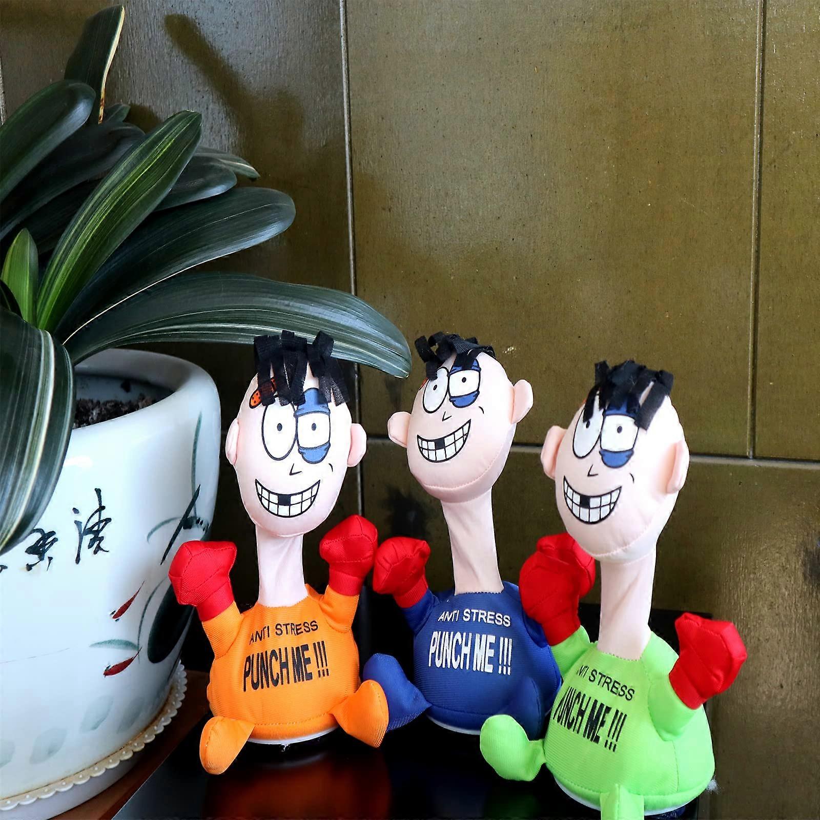 Poupée Anti-Stress - punch me - Jouet d'évent en peluche électrique - Vert