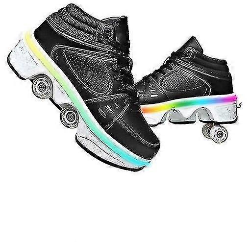 Double-row Deform Wheel Automatic Walking Shoes Invisible