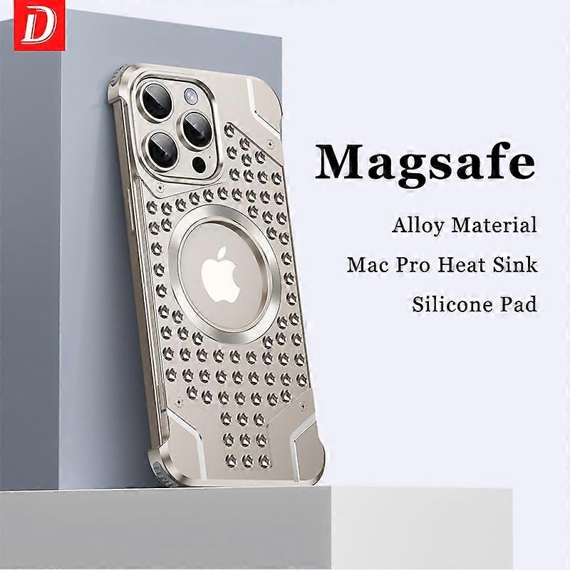 Luxury Metal Heat Dissipation Rimless Phone Case For Iphone 14