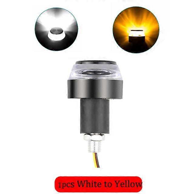 1pcs Motorcycle LED Handlebar End Turn Signal Light DC 12V White Yellow Flasher Handle Grip Blinker Side Marker Hand Lamp sy