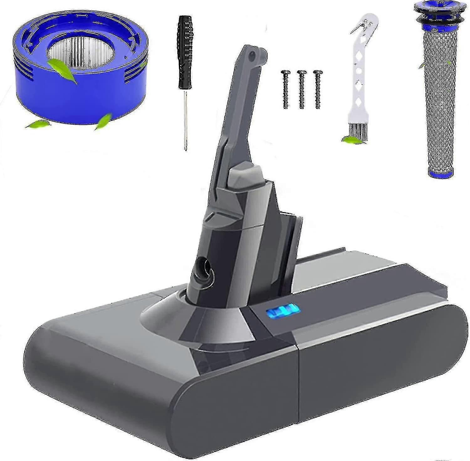 Batteria V8 da 6,0 Ah aggiornata compatibile con V8 Animal/Absolute/Motorhead/Fluffy/SV10 Handheld C