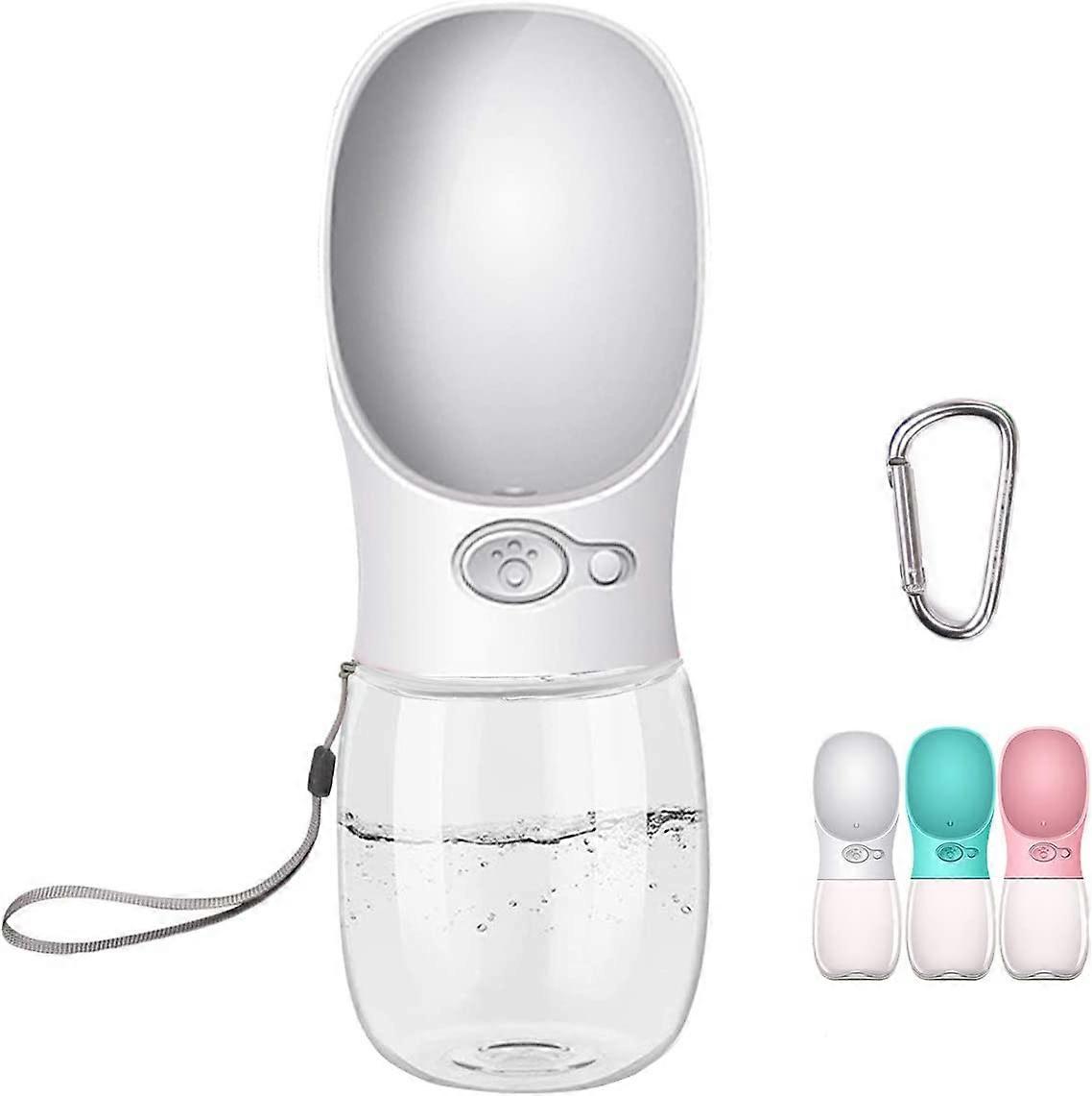 Bouteille d’eau portable pour chien, bouteille d’eau de voyage antibactérienne de qualité alimentaire pour chien et chat, eau potable pour animaux de compagnie en plein air-blanc