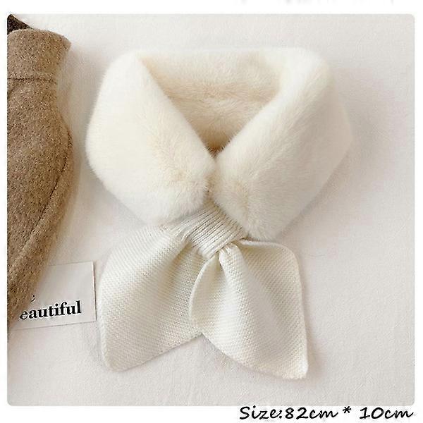 Solid Color Faux Fur Rabbit Windproof Autumn Winter Warm Neck (A)