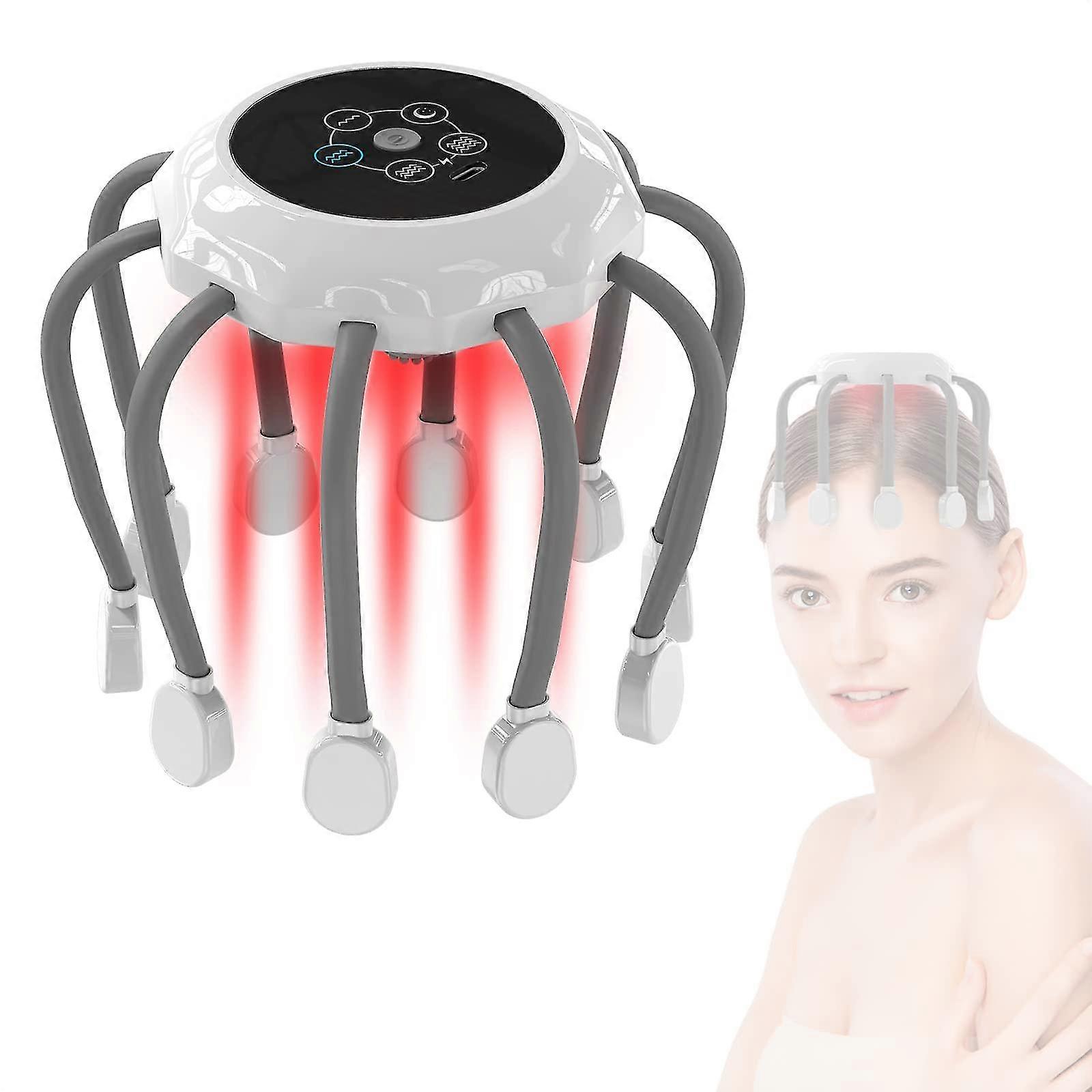 Rechargeable Head Scalp Massager With 14 Vibrating Contacts