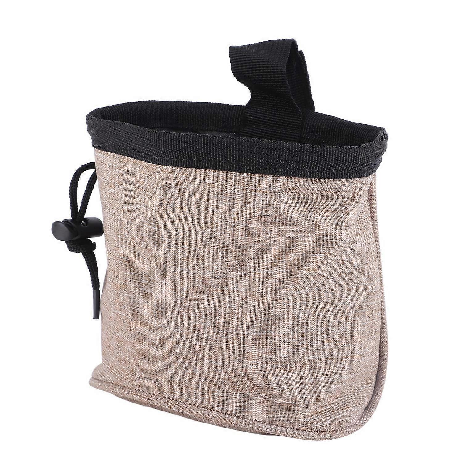 Dog Treat Pouch Reflective Drawstring Closure Portable Oxford Cloth Puppy Snack Waist Bag for Outdoo