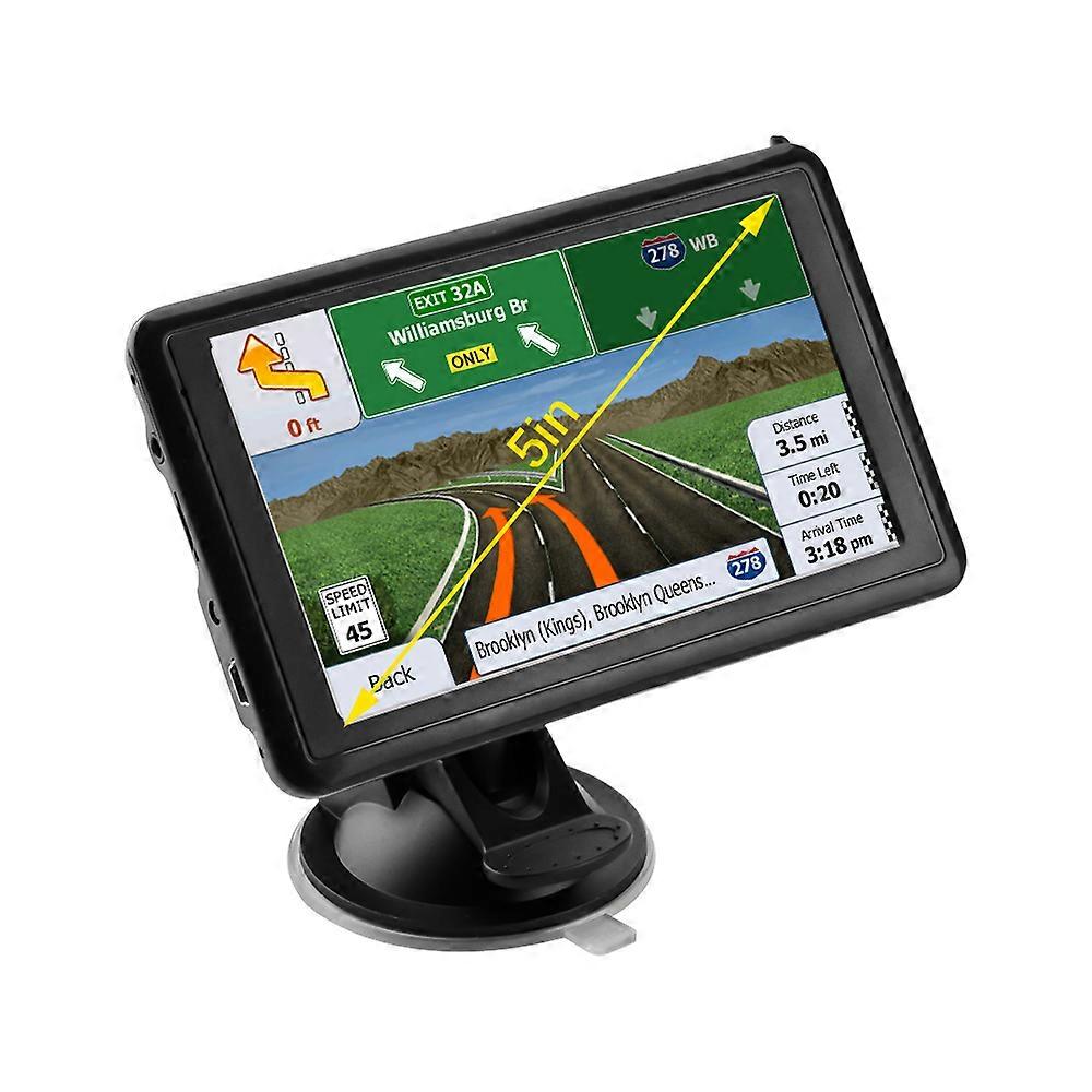 Sistema di navigazione GPS 8G 256M per auto da 5 pollici Touchscreen della mappa più recente con guida vocale Avviso autovelox per autocarro