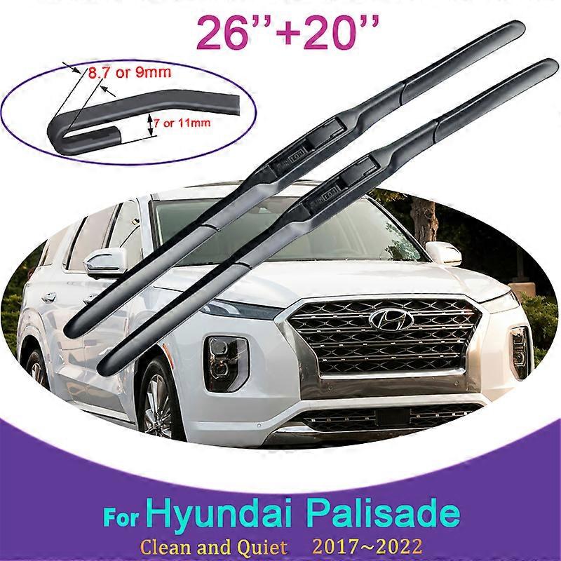 Rubber wind towels for Hyundai palisade, snow scratching accessories, frameless, car of 2017, 2018, 2019, 2020, 2021, 2022