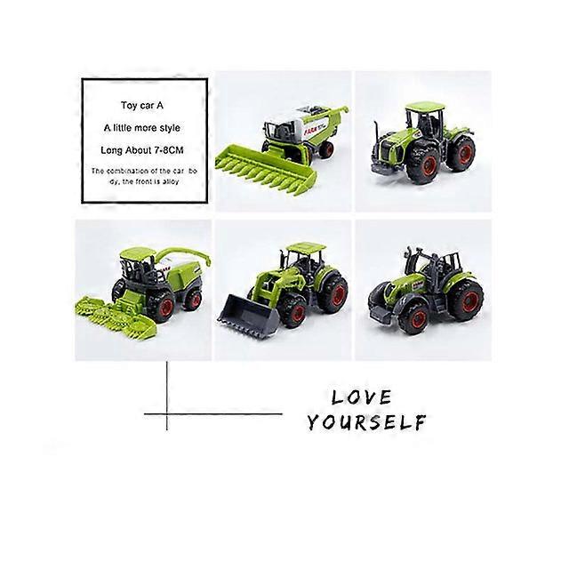 Mini Alloy Bonde Bil Alloy Engineering Car Traktor Leksak Modell Farm Vehicle Bälte Pojke Leksak Bilmodell Diecast Simulering Bil