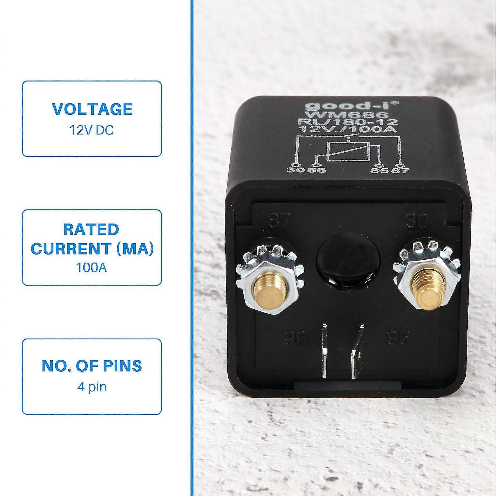 Heavy Duty 12V 100A 4-Pin On/Off Switch Split Charge Relay for Auto ...