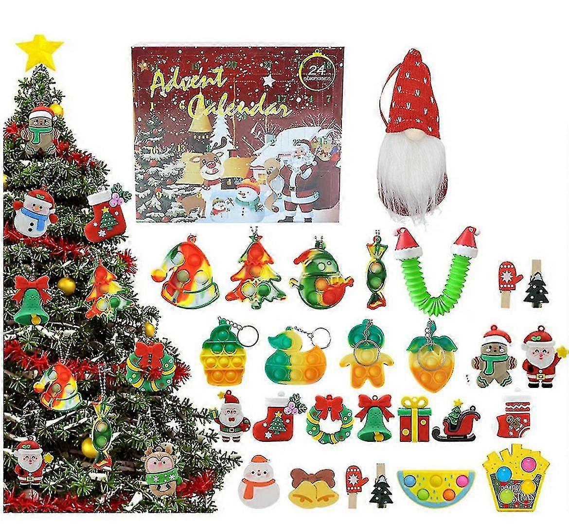 Christmas Countdown Blind Calendar Box Set Decompression Christmas Blind Countdown Gift Box Toy Style 25Thsin